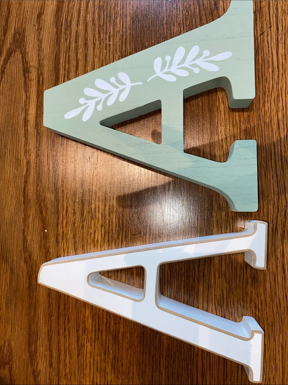 Decorative Wooden Letter A Wall Accent - Mint Green & White